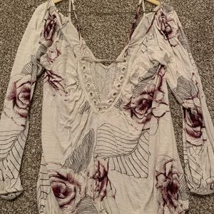 Free People Lace Detail Blouse